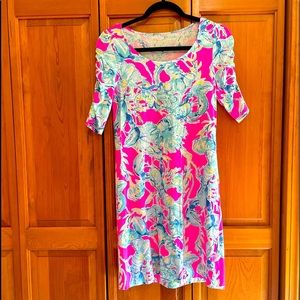 Lilly Pulitzer Lobster in Love Pink Dress, Size XS, cotton